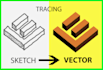 trace your sketch logo to awesome vector drawing
