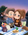 create a cute chibi anime couple illustration gifts