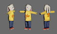create a 3d character with 2d style
