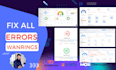 fix all errors, warnings of semrush, ahref, ubersuggest issues and technical SEO