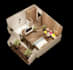 render a detail 3d realistic sectional plan