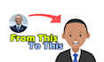 create a flat design cartoon with your character
