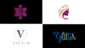 design elegant glitter sparkle girly logo
