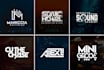 do dj music logo, band, studio record, singer, producer artist edm design