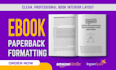 do book formatting, layout design and KDP ebook format