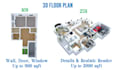 do 2d to 3d floor plan with rendering