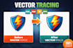do professional vector tracing from any logo or shape image