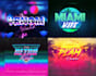 create custom neon style 80s logo designs with chrome effect