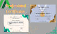 create certificate design, custom diploma, award certificate