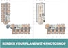 provide rendered plans with photoshop from cad or sketch