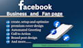 create professional SEO optimized fb and insta business page