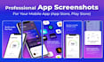 design mobile app screenshots for IOS android app
