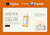 turn figma to framer parallax scrolling animated website redesign
