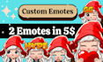 draw cute chibi emotes for twitch and discord emoji