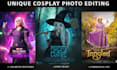 do cosplay edit, photo manipulation, flyer design