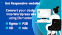 convert psd figma design to wordpress website using elementor pro