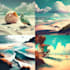 create a unique landscape art design via midjourney