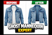 do symmetrical neck joint, wrinkle removal, and clothing shaping for ecommerce