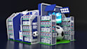 design 3d exhibition booth, kiosk, posm and retail display