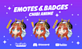 draw chibi character emoticons, stickers, anime character