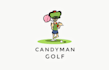 fun character candy man golf brand logo
