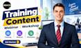 provide course content, presentation for your training and workshop