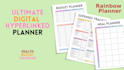 design responsive hyperlinked digital planner, setup etsy shop, digital products