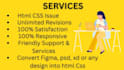 be your front end web developer, HTML, CSS, bootstrap, js