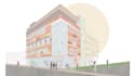 create architectural visuals in post digital collage style