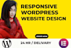 create responsive wordpress website with elementor pro