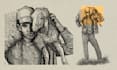 make vintage style engraving ink illustrations