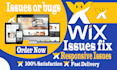 fix wix issues, wix bugs, wix responsiveness, wix problems and any wix errors