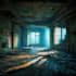 create abandoned interior building painting ai