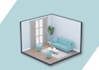 model interior spaces in isometric view