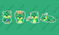 design cute animals emoticon, stickers, character, chibi