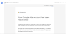 reactivate google ads account suspended issue from suspension