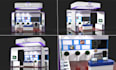 do creative exhibition and trade booth, stand with a 3d logo