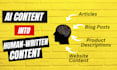 do ai content editing, rewrite content as ai content writer