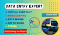do completely data entry, copy paste, web research and web scraping work
