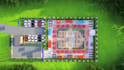 design outdoor food court layouts with 2d plans and 3d renders