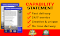 do creative capability statement and business flyer design