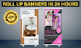 create a unique standee roll ups banner design