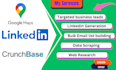 do highly targeted b2b linkedin lead generation, email list building,sales leads