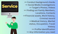 do private detective, osint investigation and background check on your target