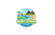 looking fun mountain beach theme mini golf logo