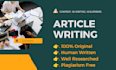 write an articles and blog posts on visual arts