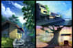 draw anime background, 2d environment, landscape