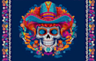 do custom sugar skull logo, día de los muertos art, skull illustration