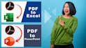 convert pdf to word, powerpoint, excel