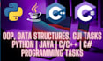 solve data structures and algorithms projects in java, python, or js